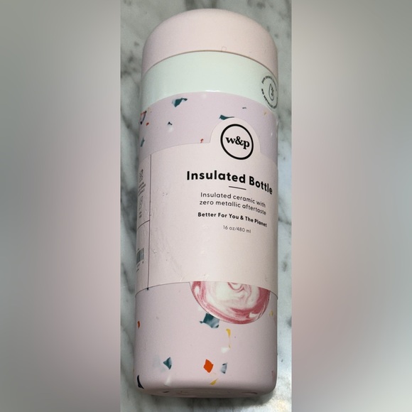 W&P Porter, 16 oz Insulated Ceramic Bottle, Blush Terrazzo - Picture 1 of 4
